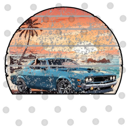 A muscle car cruisingon a coastal road. Digital Files