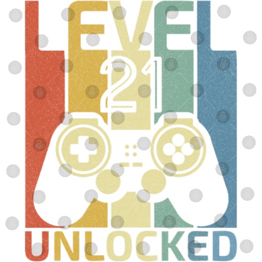 Level 21 Unlocked Funny Video Gamer 21st Birthday Digital Files