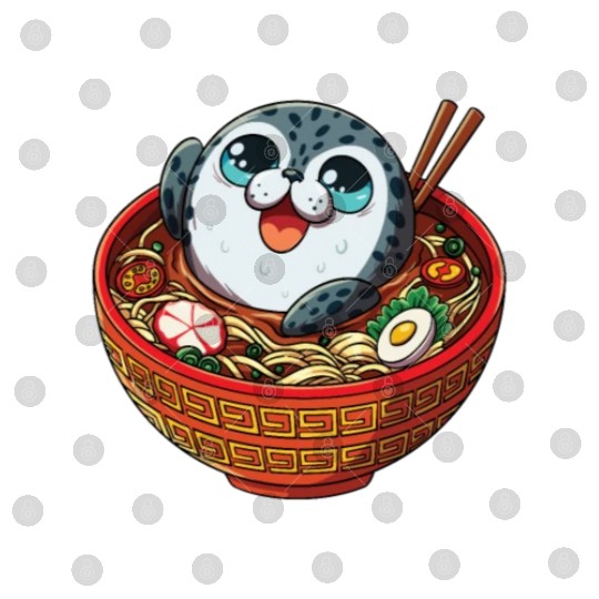 Marine Animal Sea Creature Ocean Ramen Soup Seal Digital Files