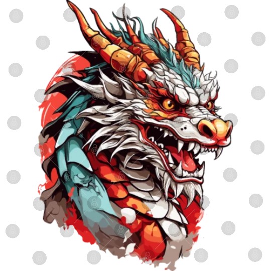 Chinese Dragon Head Digital Files design