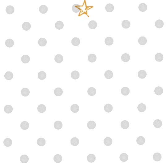 White Christmas Tree Brushstroke with Golden Star Digital Files