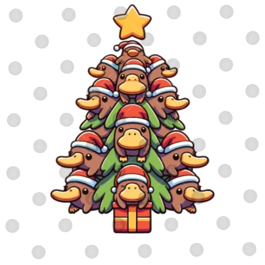 Platypus, Christmas Tree, Merry Christmas Digital Files