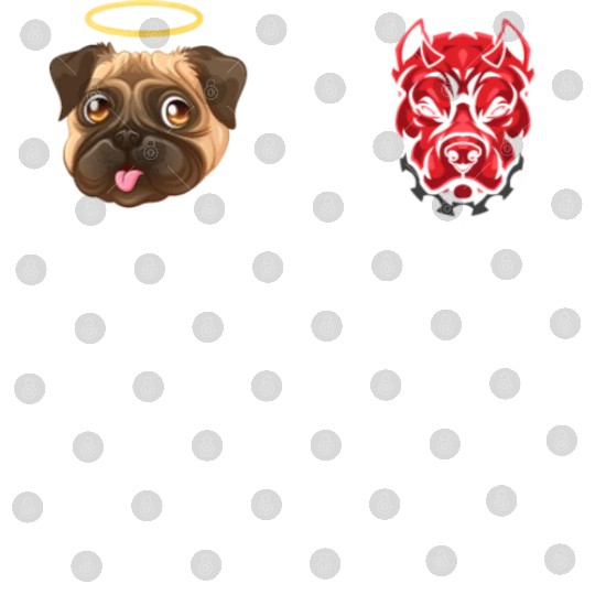 Angel Pug Dog Vs Devil Pitbull Dog Digital Files