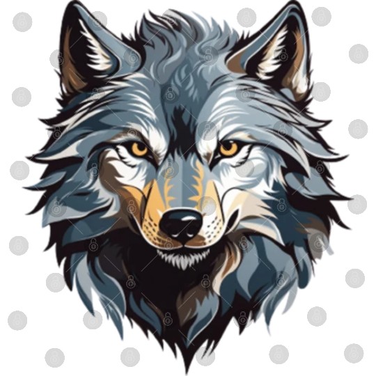 Majestic Wolf Face Illustration Digital Files