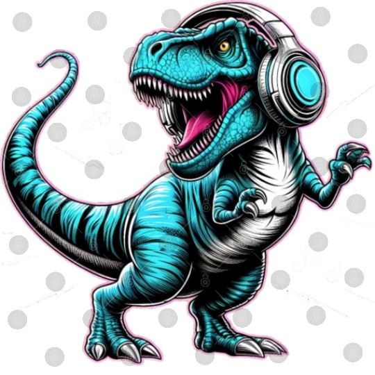 Dancing Tyrannosaurus Rex with Headphone Digital Files
