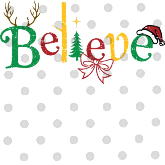 Believe Santa's Red Hat Vintage Christmas Meme Digital Files
