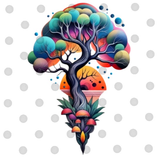 psychedelic Nature illustration Digital Files