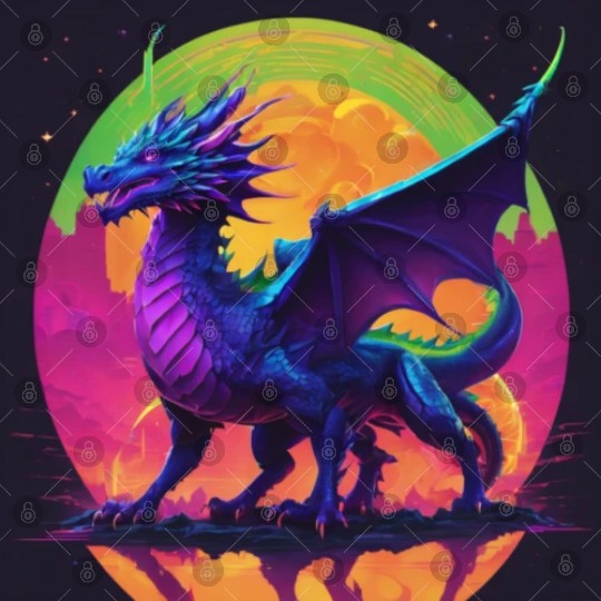 neon dragon Digital Files