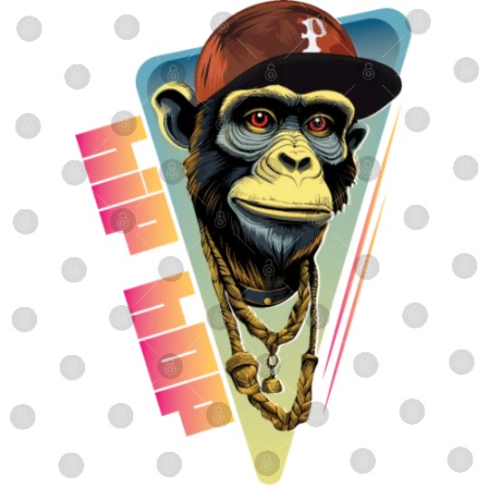 Hip hop monkey with rapper hat Digital Files