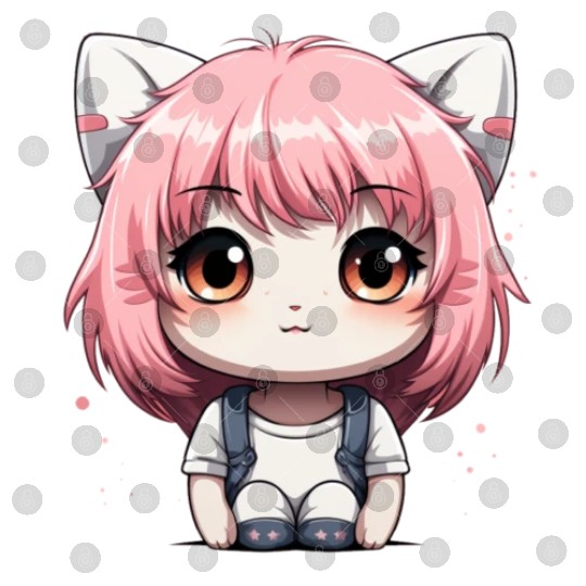 kawaii cat face with cat head Digital Files