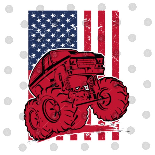 Monster Truck American Flag Digital Files