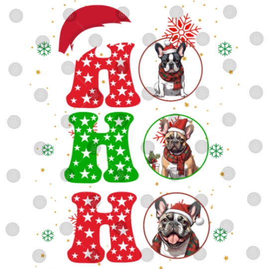 hohoho french bulldog christmas santa claus Digital Files