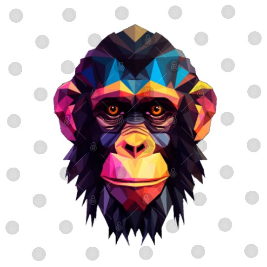 Geometric Style Chimpanzee Digital Files