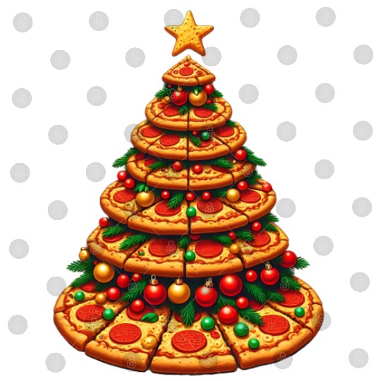 Christmas tree made of pizza Digital Files