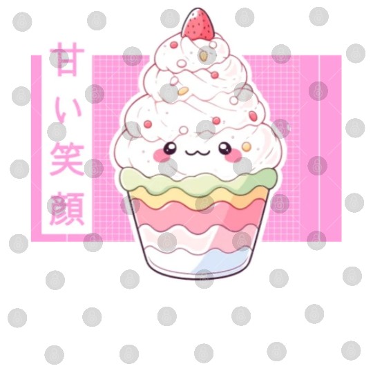 Kawaii Strawberry Cupcake Cute Pastel Japanese Aes Digital Files