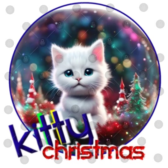 Kitty xmas and Happy New Year Digital Files