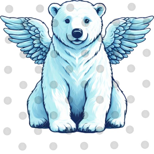 Bear Polar Bear Angel Wings Digital Files