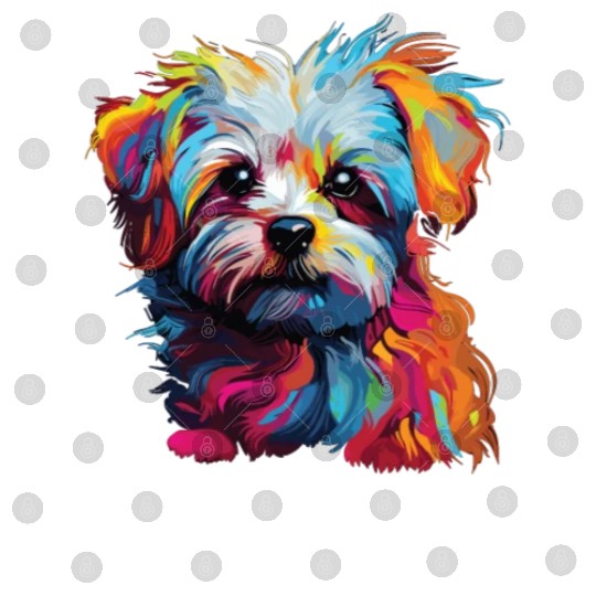 Watercolor Colorful Maltese Digital Files