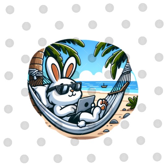 Bunny Beachside Office: Work and Waves Digital Files
