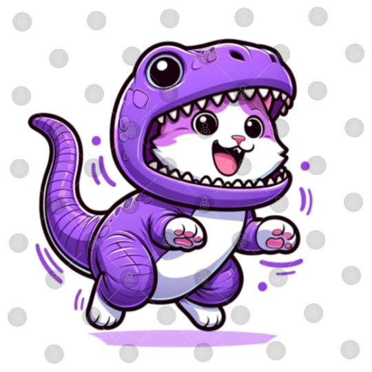 Energetic Cat in Velociraptor Costume - Playful Fe Digital Files