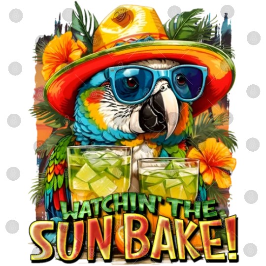 Watching The Sun Bake Sunbaking Tropical Parrot Digital Files