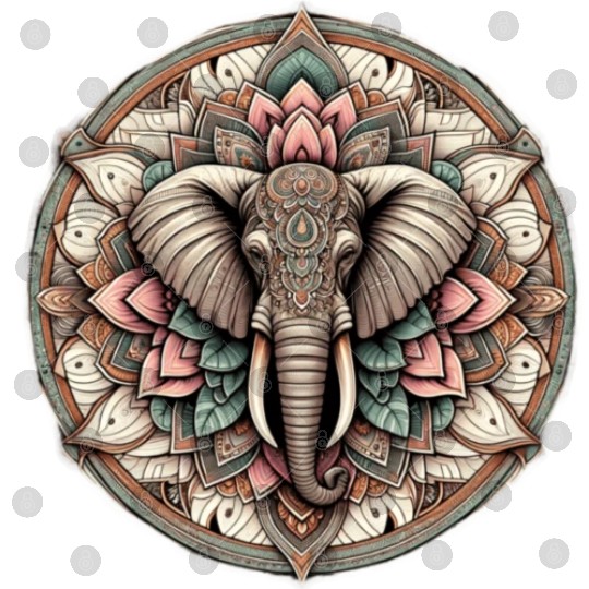 Eternal Serenity Majestic Elephant Mandala Digital Files