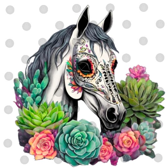Horse Succulent Sugar Skull Digital Files