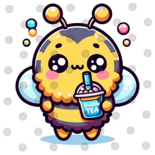 Adorable Kawaii Bee Cute Animal Boba Tea Bubble Digital Files