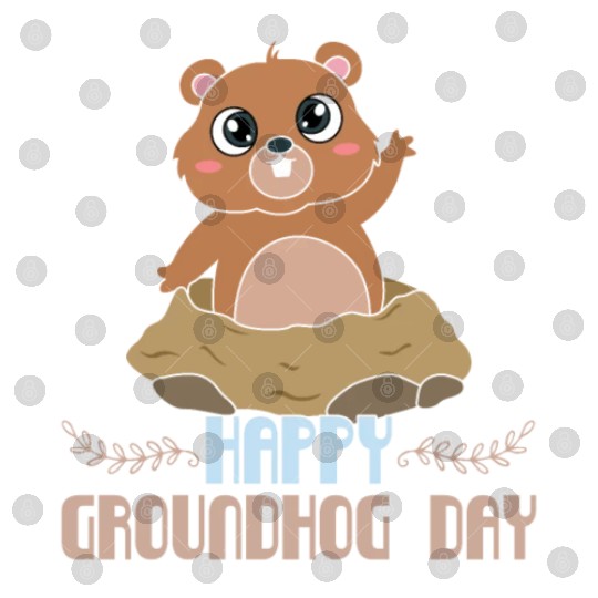 Cute Kawaii Groundhog Happy Groundhog Day Digital Files