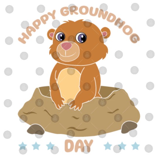 Happy Groundhog Day Cute Kawaii Groundhog Digital Files