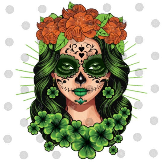 St Patrick's Day Dia De Los Muertos Catrina Digital Files