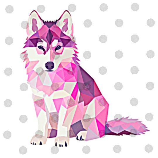Pink Wolf Cute Baby Wolf Digital Files