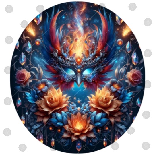 Phoenix Rebirth in Cosmic Bloom Digital Files