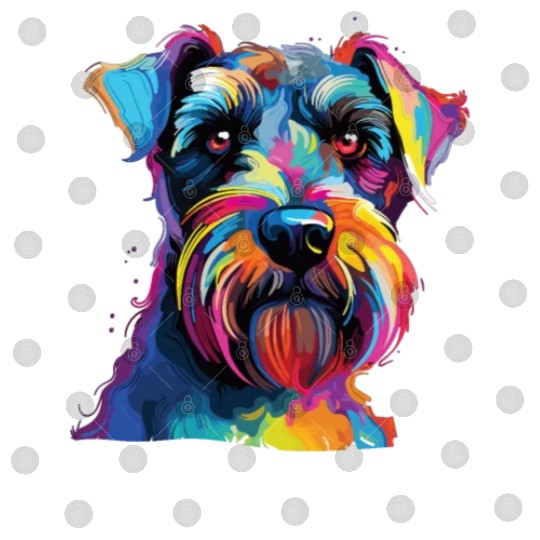 Watercolor Colorful Miniature Schnauzer Digital Files