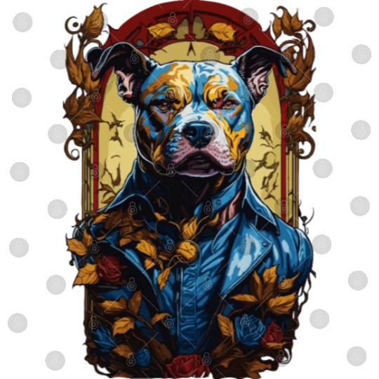Fantasy Majestic American Pitbull Dog Portrait Digital Files