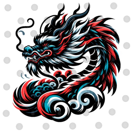 Colorful Chinese Dragon Artwork Essentials Digital Files