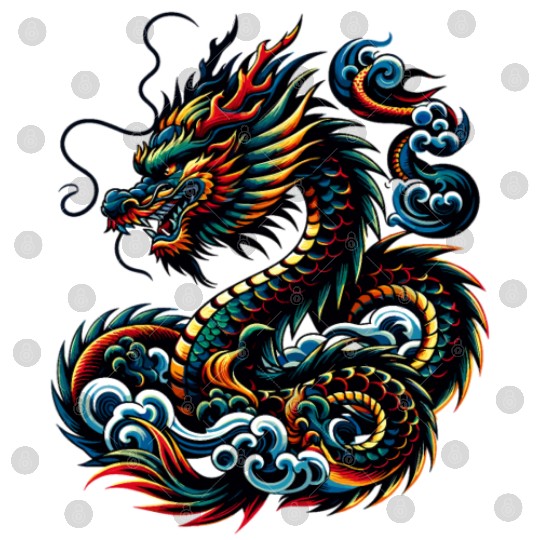 Colorful Dragon Zodiac Chinese Dragon Art Digital Files