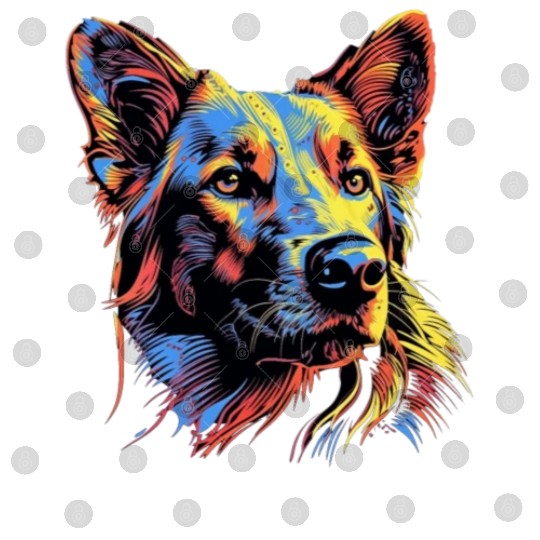 German Shepherd Funny Dog Street Art Comic Pet Digital Files