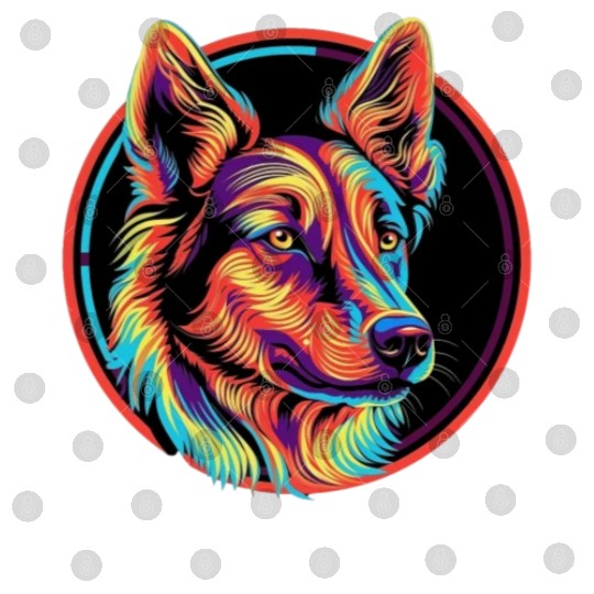German Shepherd Funny Dog Street Art Comic Pet Digital Files