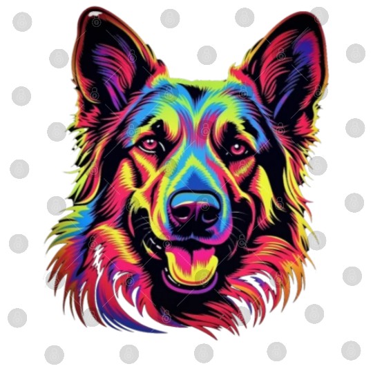 German Shepherd Funny Dog Street Art Comic Pet Digital Files