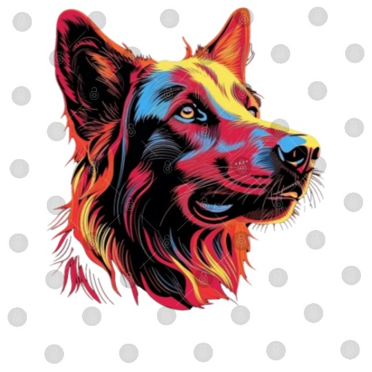 German Shepherd Funny Dog Street Art Comic Pet Digital Files