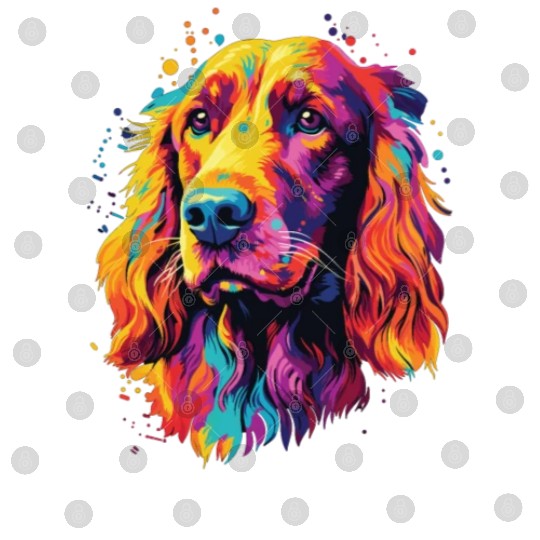 Watercolor Colorful Irish Setter Digital Files