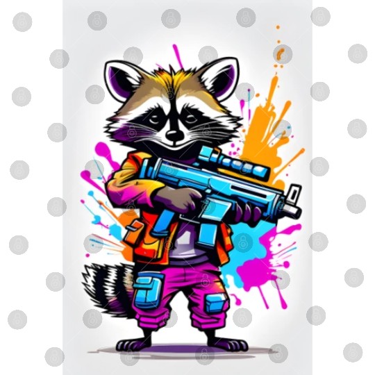 Raccoon with laser gun Digital Files