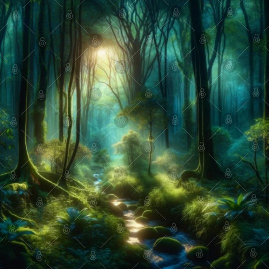 Twilight Enchantment A Mystical Forest Scene Digital Files
