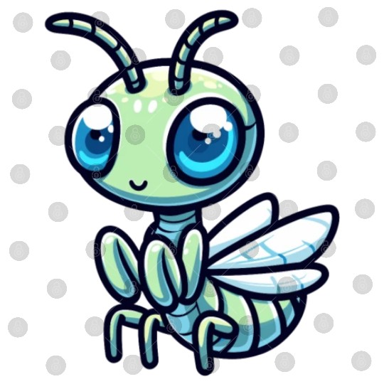 Playful Mantis Cartoon Digital Files