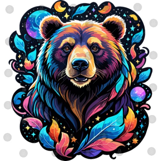Mystical Galaxy Bear - Celestial Wilderness Art Digital Files