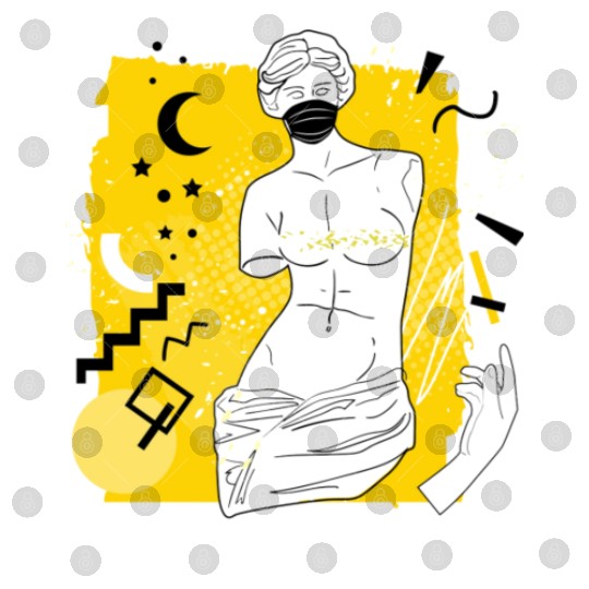 Ancient Greek Statue with Medical Mask T-S Digital Files