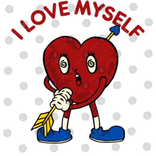 I Love Myself Funny Heart Cupid Arrow Parody Cute Digital Files