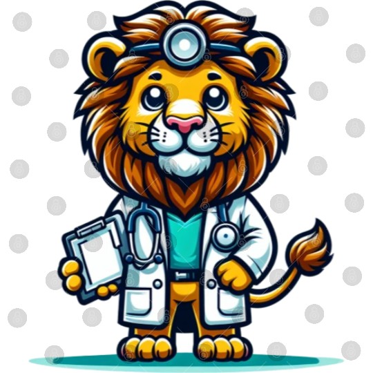 Cute Lion Doctor Digital Files