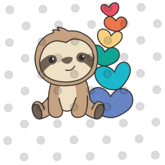 Rainbow Flag Gay Pride Lgbtq Hearts Sloth Digital Files